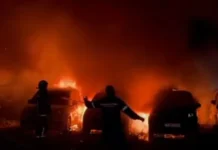 Μεγάλη φωτιά σε χώρο ενοικιαζόμενων οχημάτων στην ε.ο. Ηρακλείου–Μοιρών – 18 αυτοκίνητα στις φλόγες