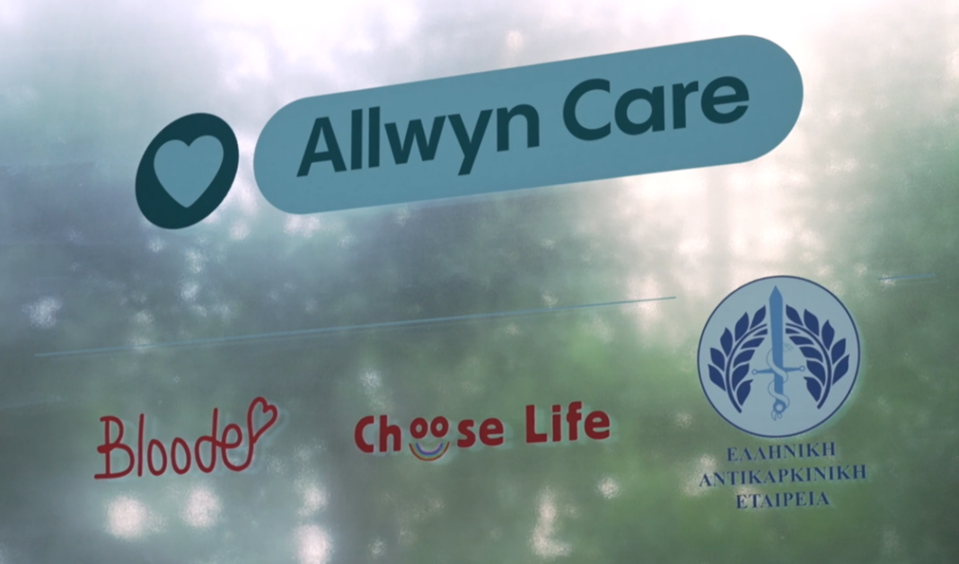 Allwyn Care: Συνεργασία για την πρόληψη, την αιμοδοσία και τη δωρεά μυελού των οστών Λογότυπο του Allwyn Care μαζί με τα λογότυπα των οργανισμών Bloode, Choose Life και Ελληνική Αντικαρκινική Εταιρεία, στο πλαίσιο δράσεων πρόληψης και εθελοντικής προσφοράς για την υγεία.